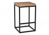 25" Brown And Black Iron Backless Counter Height Bar Chair - Homeroots - Flyclothing LLC