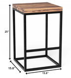 25" Brown And Black Iron Backless Counter Height Bar Chair - Homeroots - Flyclothing LLC