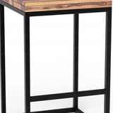 25" Brown And Black Iron Backless Counter Height Bar Chair - Homeroots - Flyclothing LLC