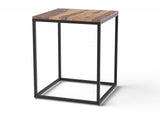 24" Black And Brown Solid Wood And Iron Square End Table - Homeroots - Flyclothing LLC