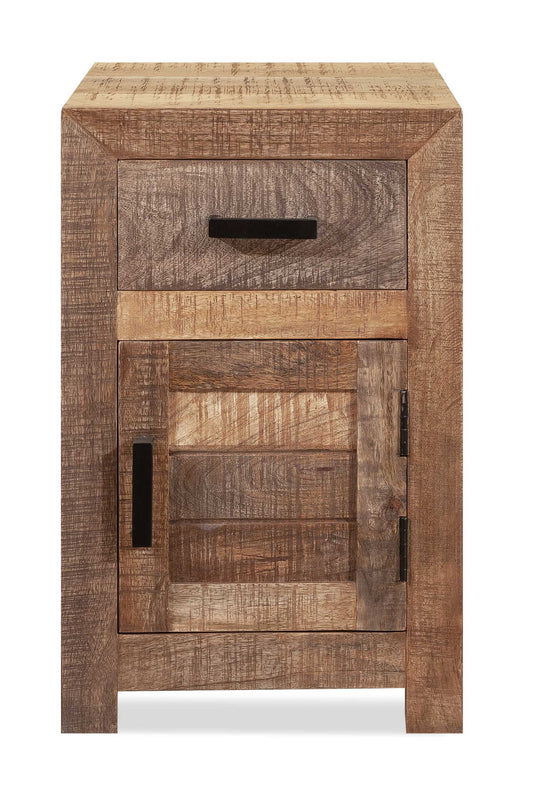 26" Brown Solid Wood Square End Table With Drawer - Homeroots