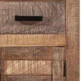 26" Brown Solid Wood Square End Table With Drawer - Homeroots