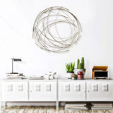 26" Silver Metal Abstract Round Hanging Wall Art Decor - Homeroots - Flyclothing LLC