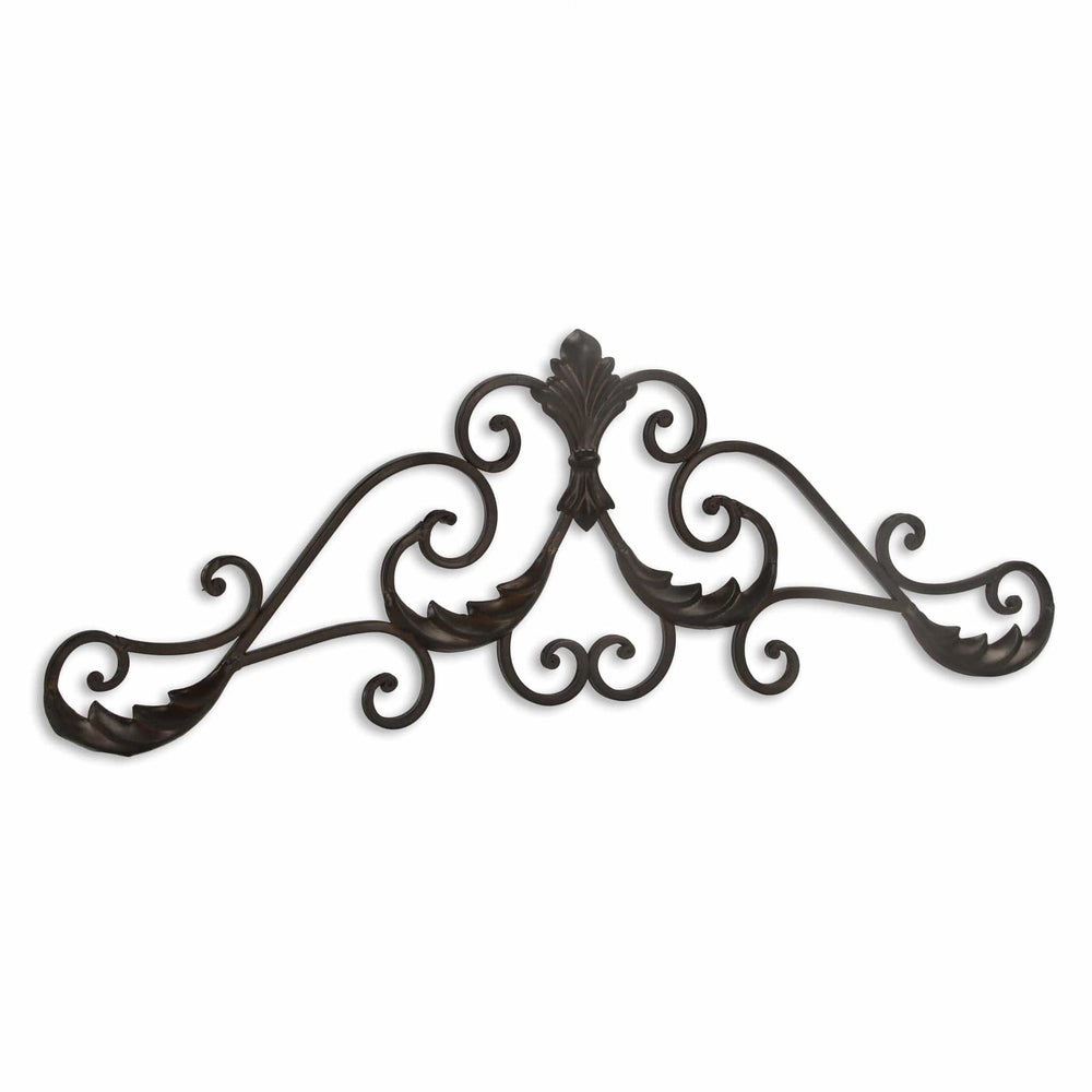 32" Rustic Brown Metal Scroll Wall Decor - Homeroots - Flyclothing LLC