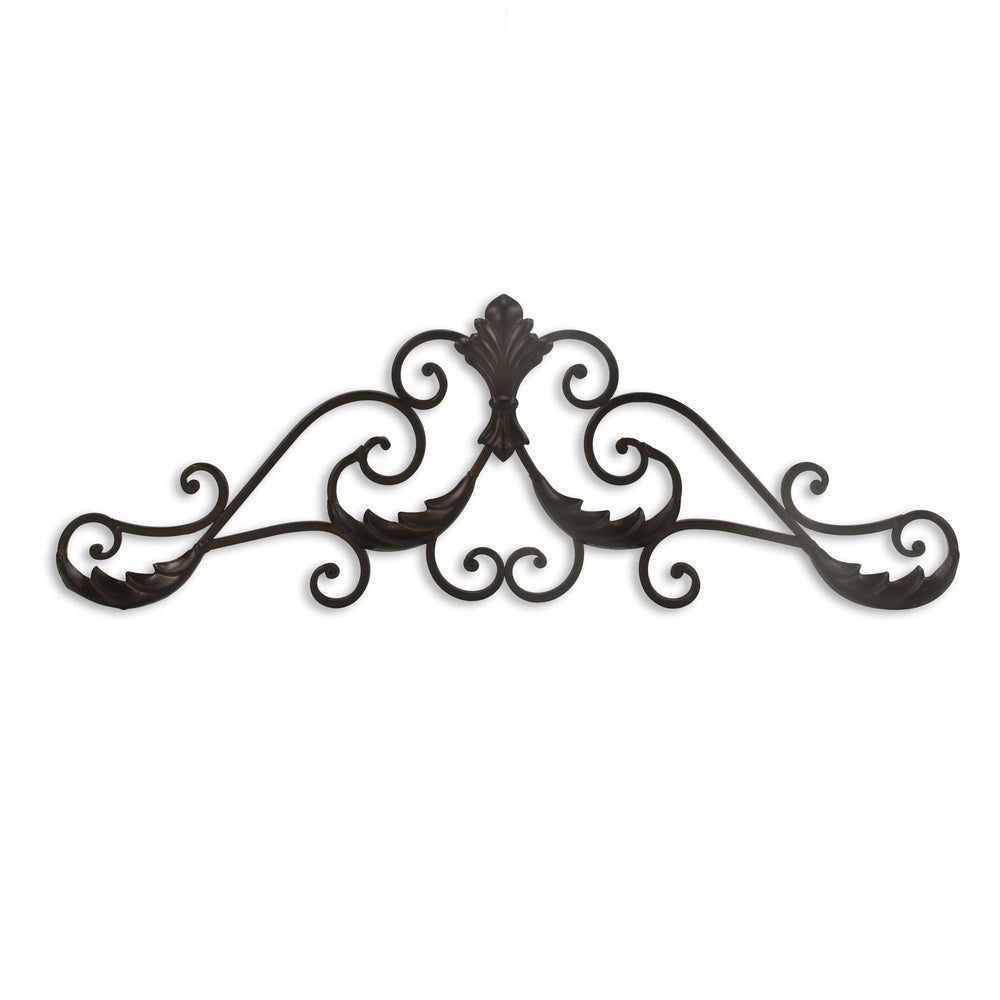 32" Rustic Brown Metal Scroll Wall Decor - Homeroots - Flyclothing LLC