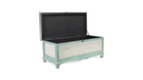 Rectangular Green Wooden With Seat Cushion And Inside Storage Bench - Homeroots - Flyclothing LLC
