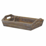Dark Brown Finish Wood Serving Tray With Handles - Homeroots - Flyclothing LLC