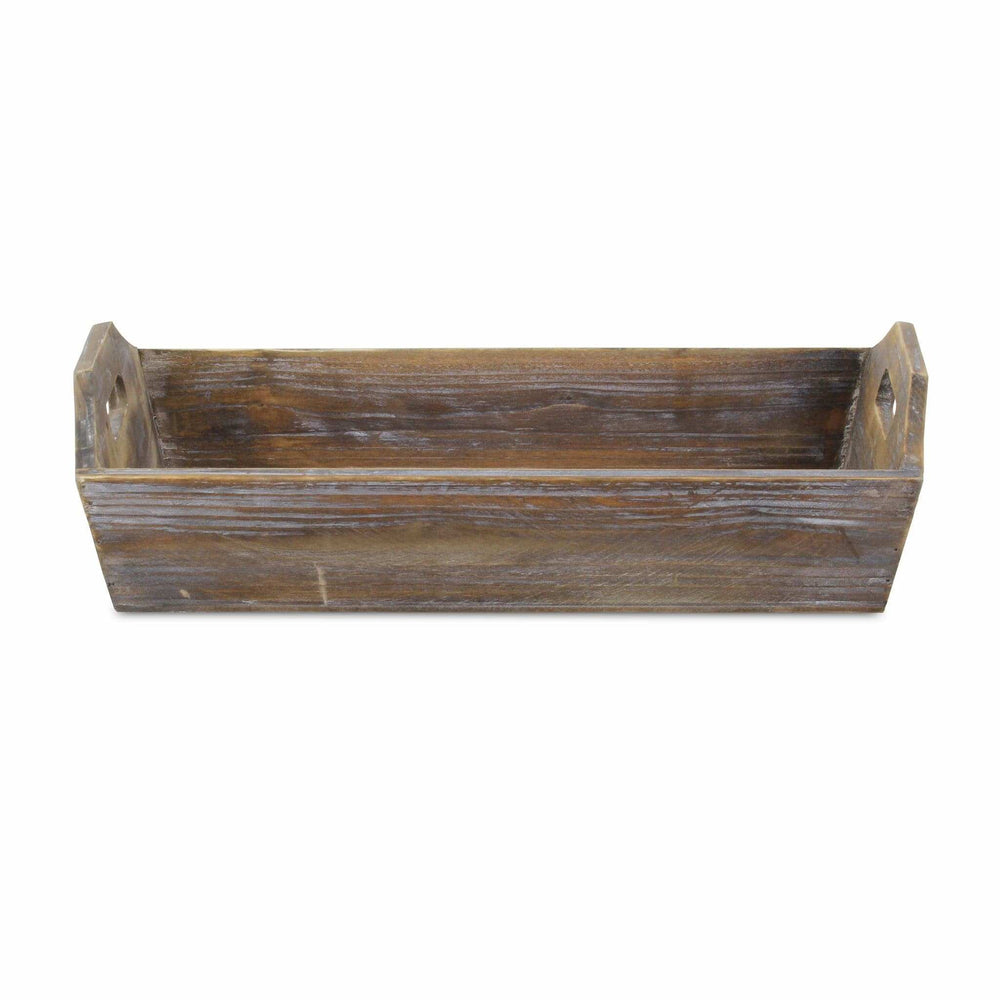 Dark Brown Finish Wood Serving Tray With Handles - Homeroots - Flyclothing LLC