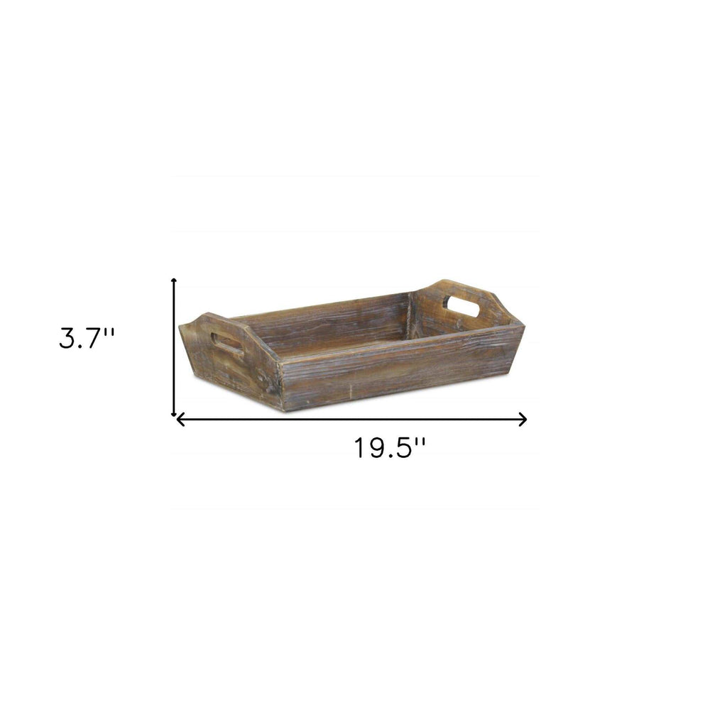 Dark Brown Finish Wood Serving Tray With Handles - Homeroots - Flyclothing LLC
