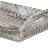 White Rustic Finish Wood Serving Tray With Handles - Homeroots - Flyclothing LLC