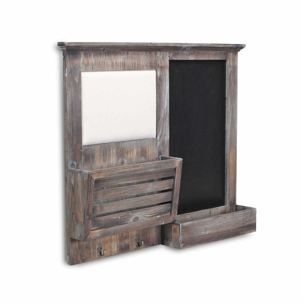 Gray Wooden Wall Chalkboard With Side Storage Basket - Homeroots - Flyclothing LLC