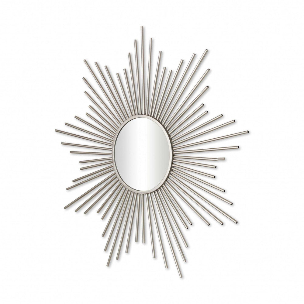Striking Silver Metal Sunburst Design Wall Mirror - Homeroots - Flyclothing LLC