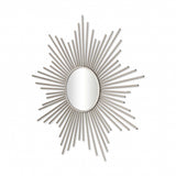 Striking Silver Metal Sunburst Design Wall Mirror - Homeroots - Flyclothing LLC