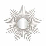 Striking Silver Metal Sunburst Design Wall Mirror - Homeroots - Flyclothing LLC