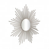 Striking Silver Metal Sunburst Design Wall Mirror - Homeroots - Flyclothing LLC