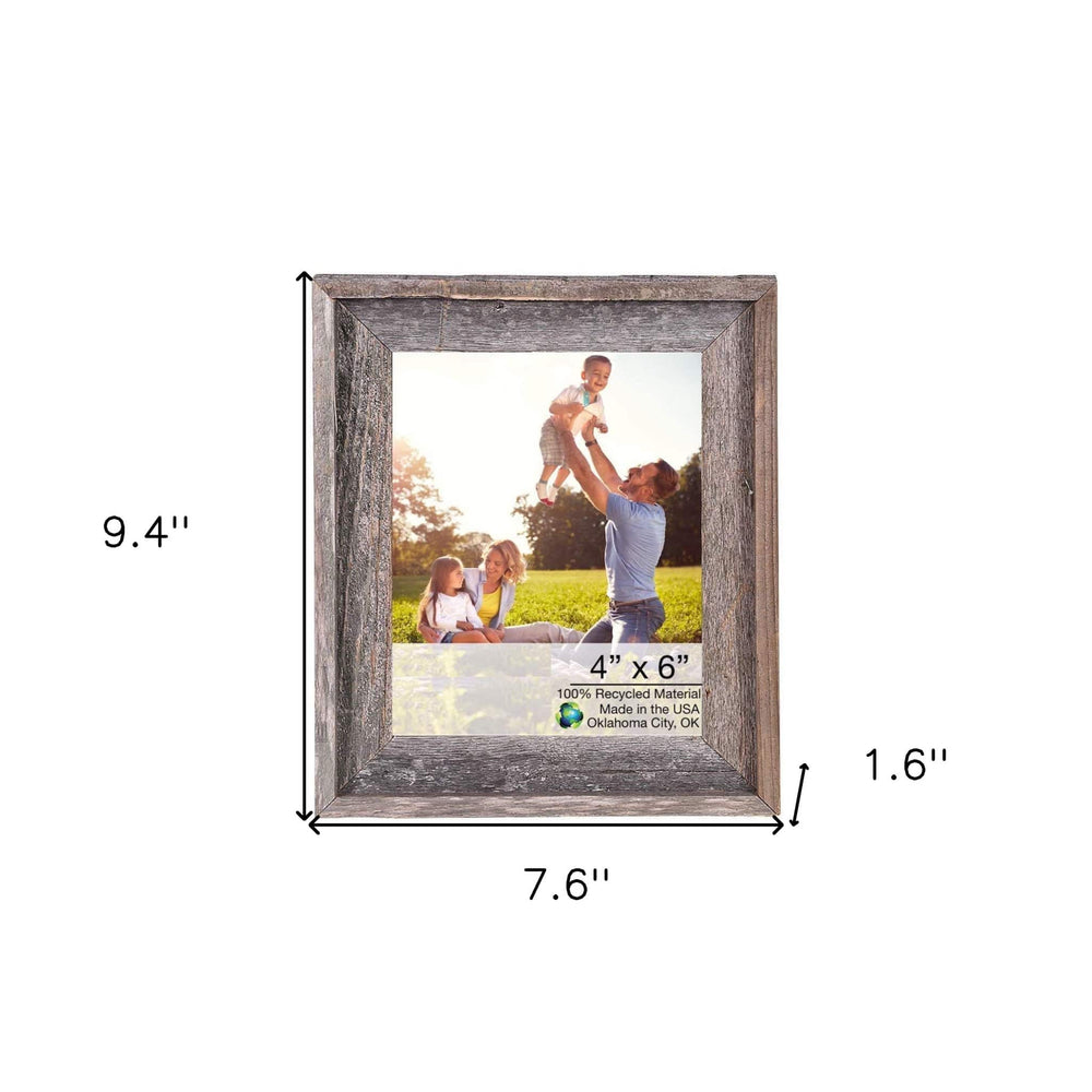 4" X 6" Natural Weathered Gray Picture Frame - Homeroots - Flyclothing LLC