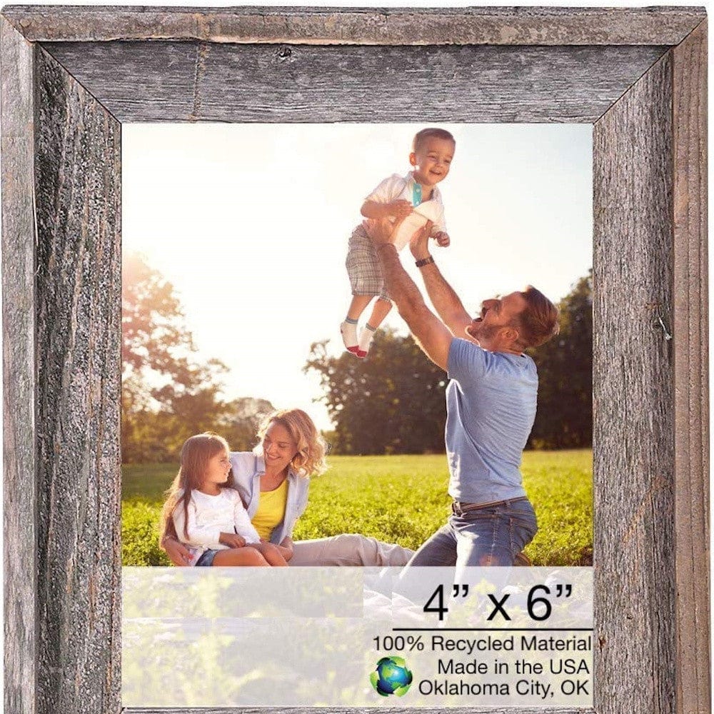 4" X 6" Natural Weathered Gray Picture Frame - Homeroots - Flyclothing LLC