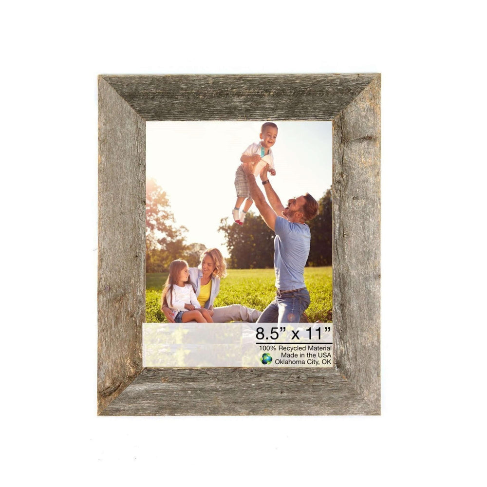 8.5" X 11" Natural Weathered Gray Picture Frame - Homeroots - Flyclothing LLC