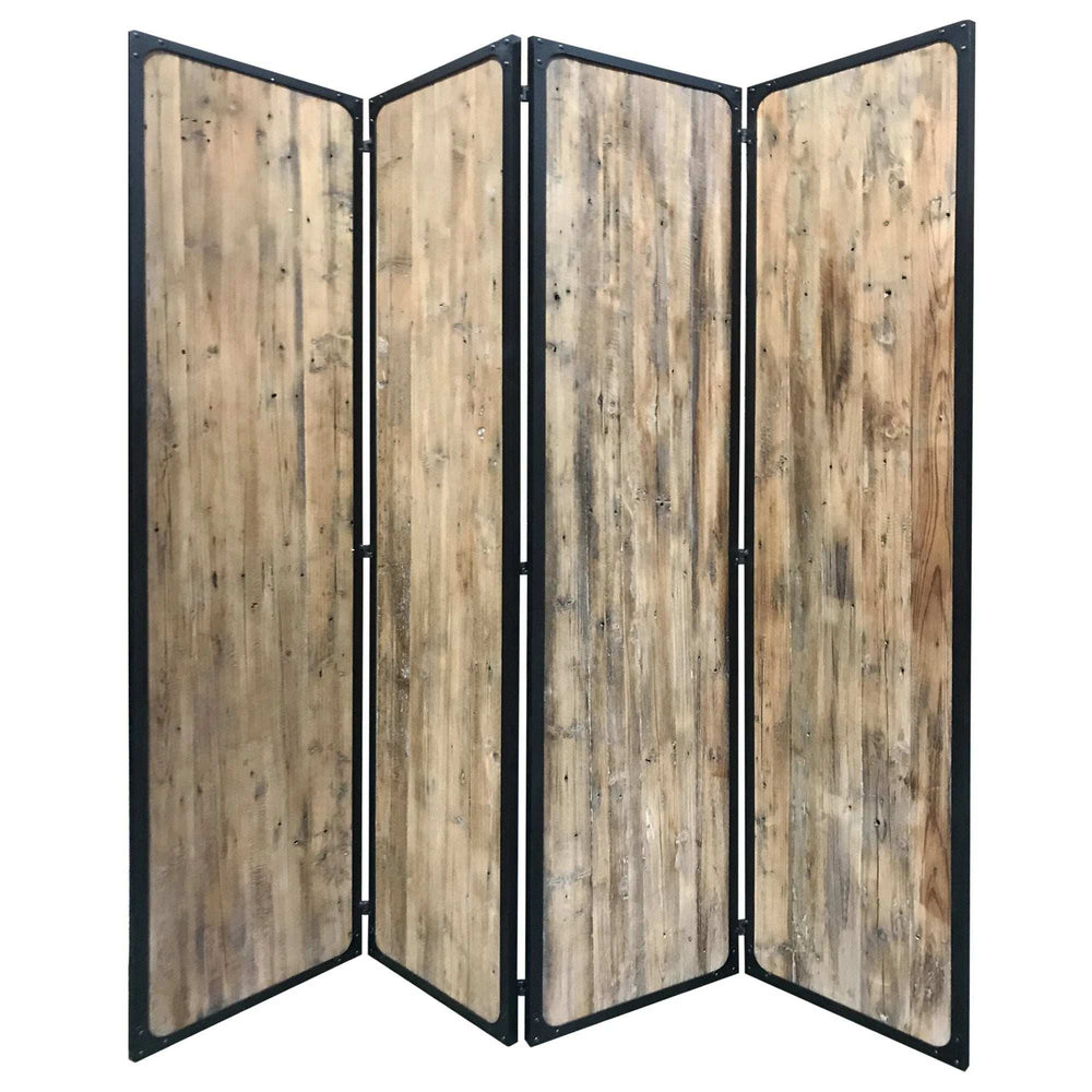 4 Panel Brown Room Divider - Homeroots - Flyclothing LLC