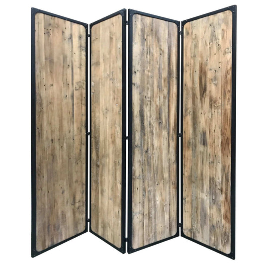 4 Panel Brown Room Divider - Homeroots - Flyclothing LLC