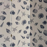 3 Panel Beige And Blue Soft Fabric Finish Room Divider - Homeroots - Flyclothing LLC