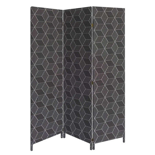 3 Panel Black Soft Fabric Finish Room Divider - Homeroots - Flyclothing LLC