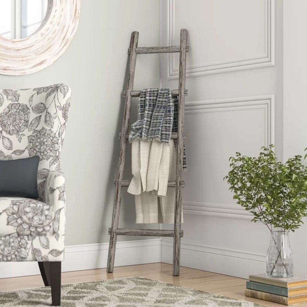 59" X 18" X 2" Grey Decorative Ladder Shelve - Homeroots - Flyclothing LLC