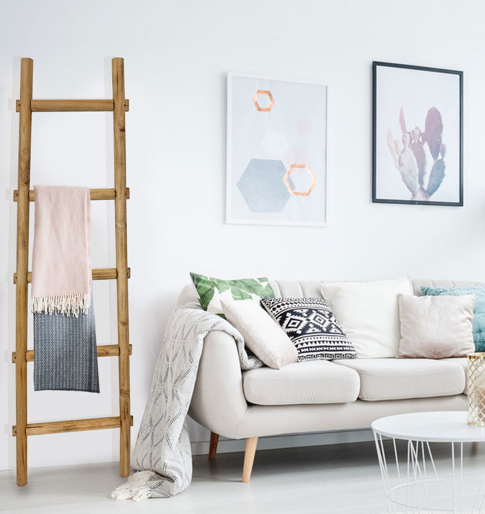 59" X 18" X 2" Brown Decorative Ladder Shelve - Homeroots - Flyclothing LLC