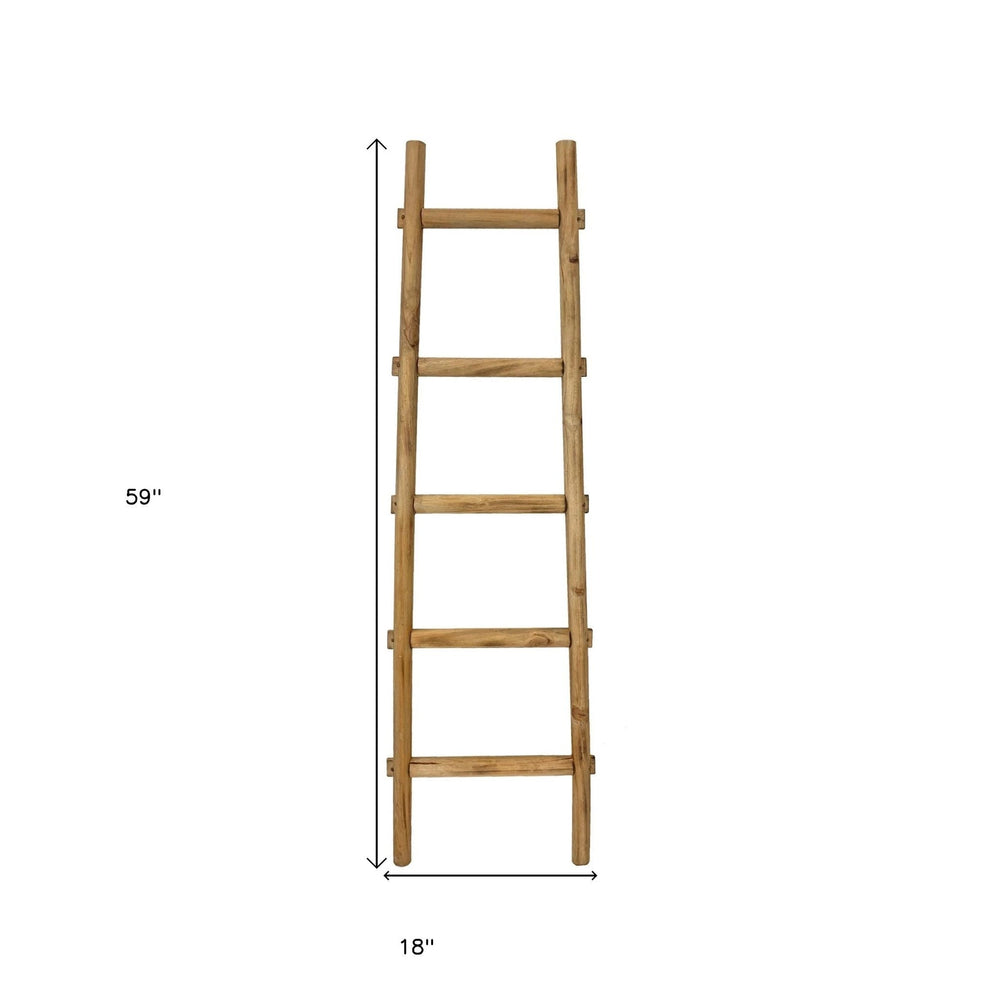 59" X 18" X 2" Brown Decorative Ladder Shelve - Homeroots - Flyclothing LLC