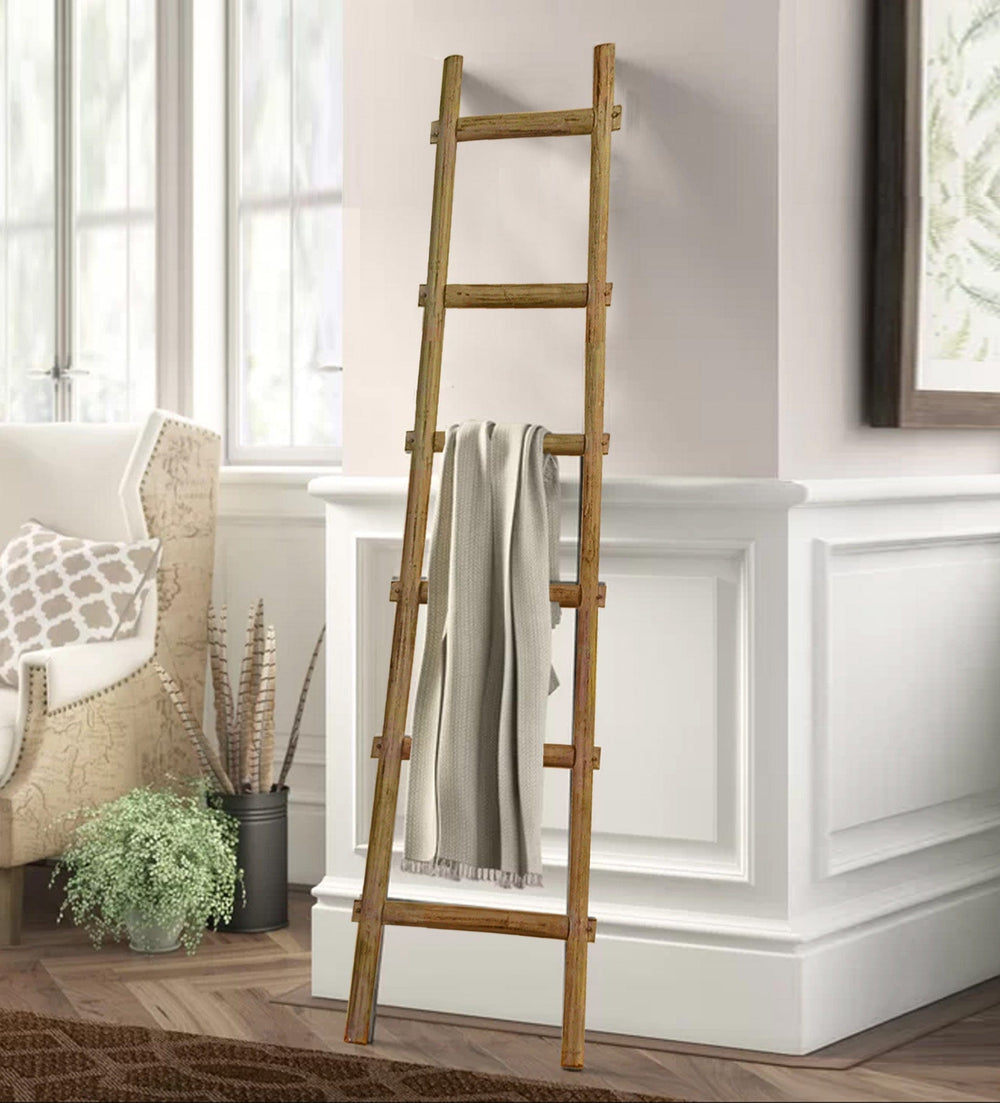 72" X 18"X 2" Brown Decorative Ladder Shelve - Homeroots - Flyclothing LLC