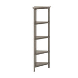 60" Washed Grey Solid Wood Corner Bookcase - Homeroots