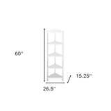60" White Solid Wood Corner Bookcase - Homeroots - Flyclothing LLC