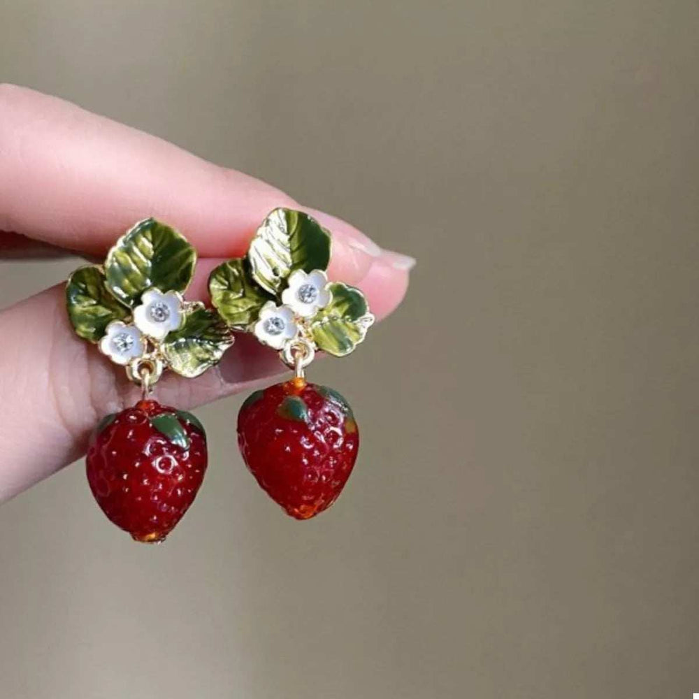 Strawberry Dangle Earrings - Trendsi - Flyclothing LLC
