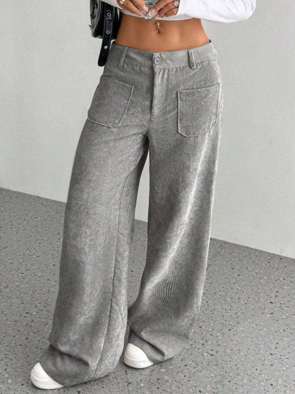 Wide Leg Pants with Pockets - Trendsi - Flyclothing LLC