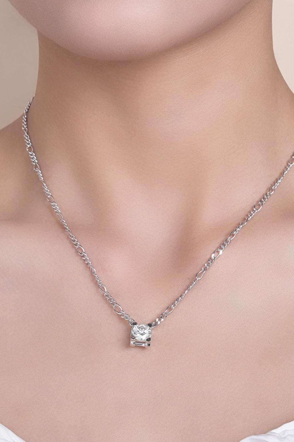 2 Carat Moissanite 925 Sterling Silver Pendant Necklace - Trendsi - Flyclothing LLC