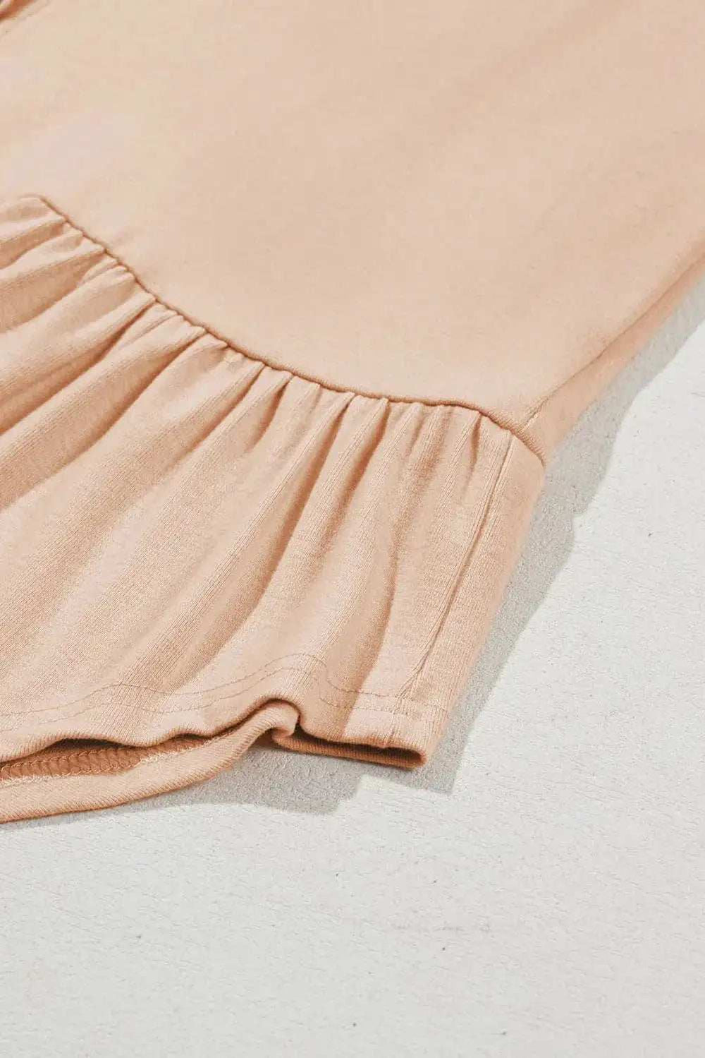 Curved Hem V-Neck Long Sleeve Top - Trendsi - Flyclothing LLC