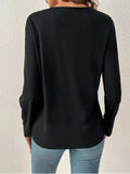 V-Neck Long Sleeve T-Shirt - Trendsi - Flyclothing LLC