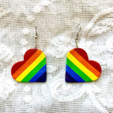 Leather Colorful Striped Heart Earrings - Trendsi - Flyclothing LLC