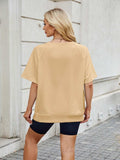 Round Neck Short Sleeve T-Shirt - Trendsi - Flyclothing LLC