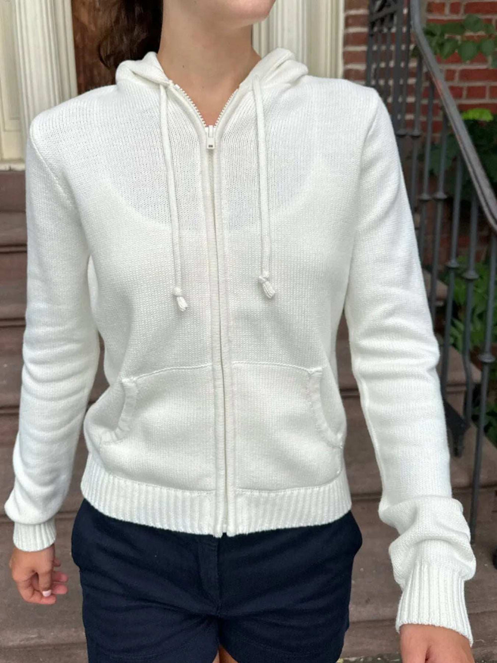 Drawstring Zip Up Long Sleeve Cardigan - Trendsi - Flyclothing LLC