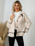 Pocketed Button Down Collared Neck Jacket - Trendsi - Flyclothing LLC