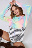 BiBi Tie Dye French Terry Cowl Neck Top - Trendsi - Flyclothing LLC