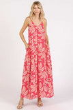 Mittoshop Printed V-Neck Maxi Cami Dress with Pockets - Trendsi - Flyclothing LLC