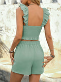 Smocked Cropped Cami and Shorts Set - Trendsi - Flyclothing LLC