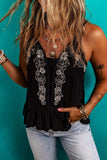 Floral Ruffled Hem Embroidery Cami - Trendsi - Flyclothing LLC