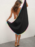 Rainbow Pompom Trim Swim Skirt - Trendsi - Flyclothing LLC
