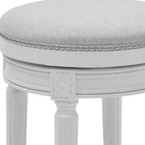 26" Gray Solid Wood Swivel Backless Bar Height Bar Chair - Homeroots