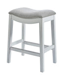 31" Linen And Natural Solid Wood Backless Bar Height Bar Chair - Homeroots