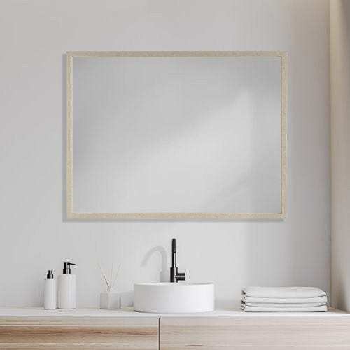 Rectangle Natural Accent Mirror With Matte Finish Frame - Homeroots - Flyclothing LLC
