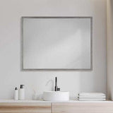 Rectangle Grey Accent Mirror With Driftwood Quality Frame - Homeroots - Flyclothing LLC